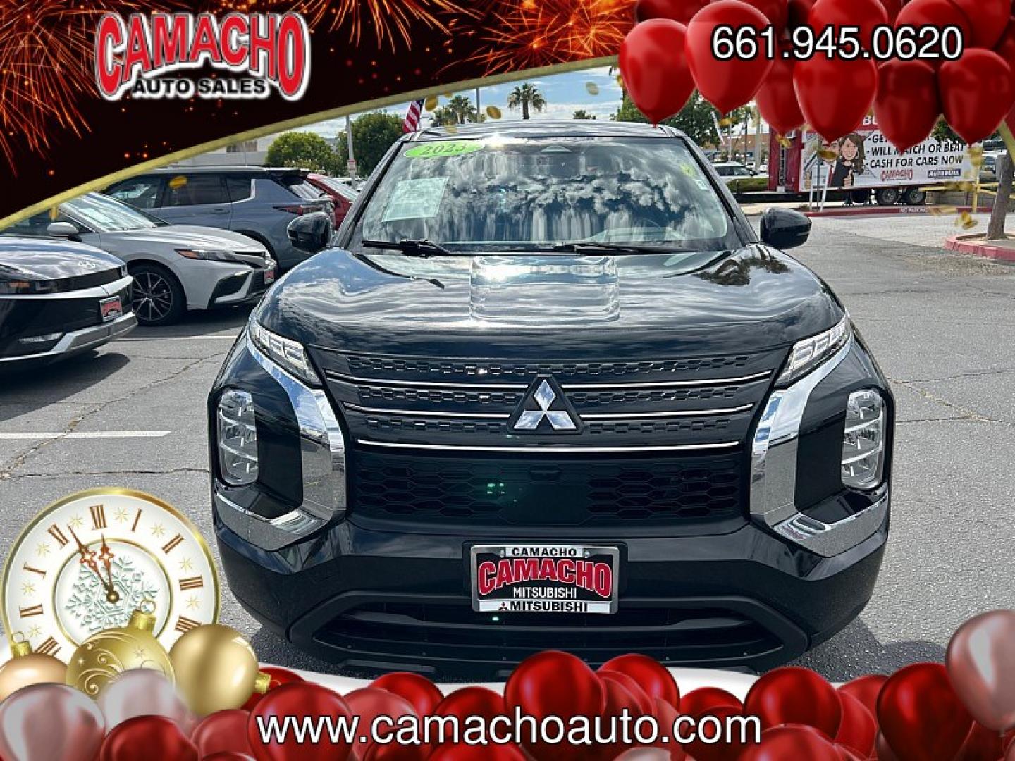 2023 Black Mitsubishi Outlander (JA4J3TA84PZ) with an 4-Cyl 2.5 Liter engine, Automatic CVT transmission, located at 412 Auto Vista Drive, Palmdale, CA, 93551, (661) 945-0620, 34.592636, -118.136681- Photo#1