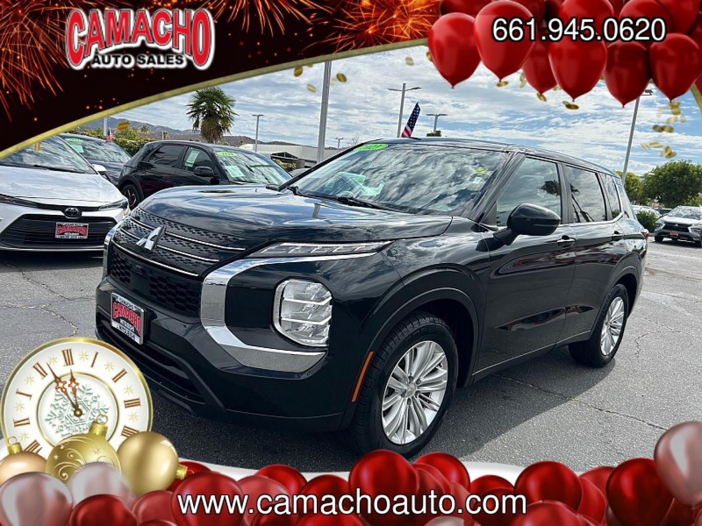 2023 Black Mitsubishi Outlander (JA4J3TA84PZ) with an 4-Cyl 2.5 Liter engine, Automatic CVT transmission, located at 412 Auto Vista Drive, Palmdale, CA, 93551, (661) 945-0620, 34.592636, -118.136681- Photo#2