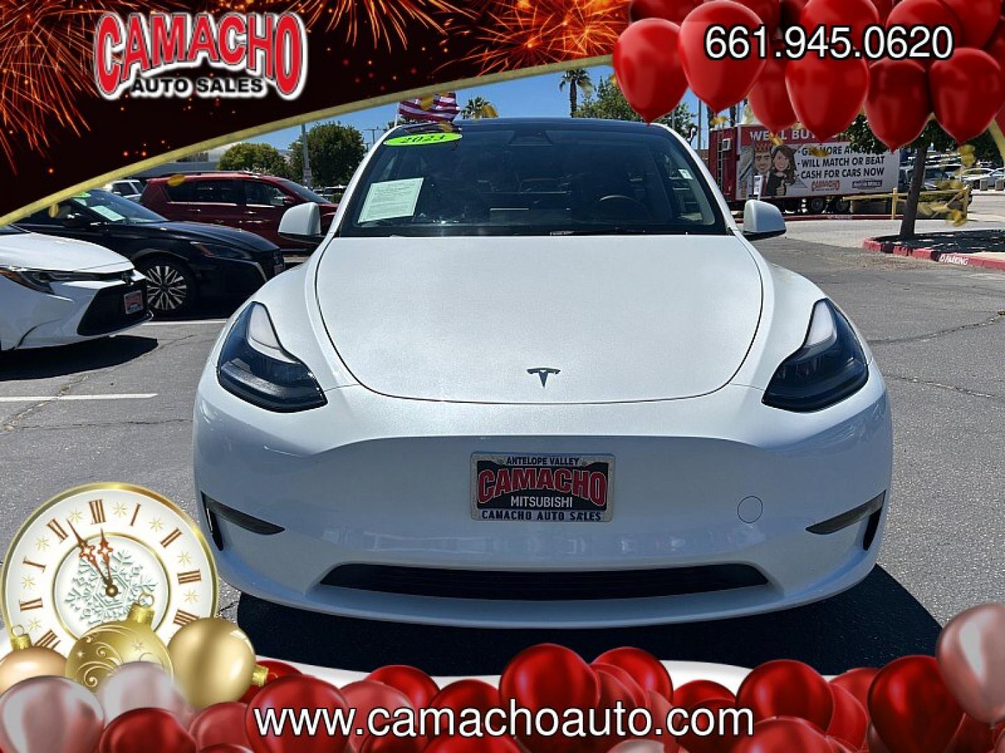 2023 White Tesla Model Y (7SAYGDEE2PF) with an Dual AC Electric Motors engine, Single-Speed Fixed Gear transmission, located at 412 Auto Vista Drive, Palmdale, CA, 93551, (661) 945-0620, 34.592636, -118.136681- Photo#1