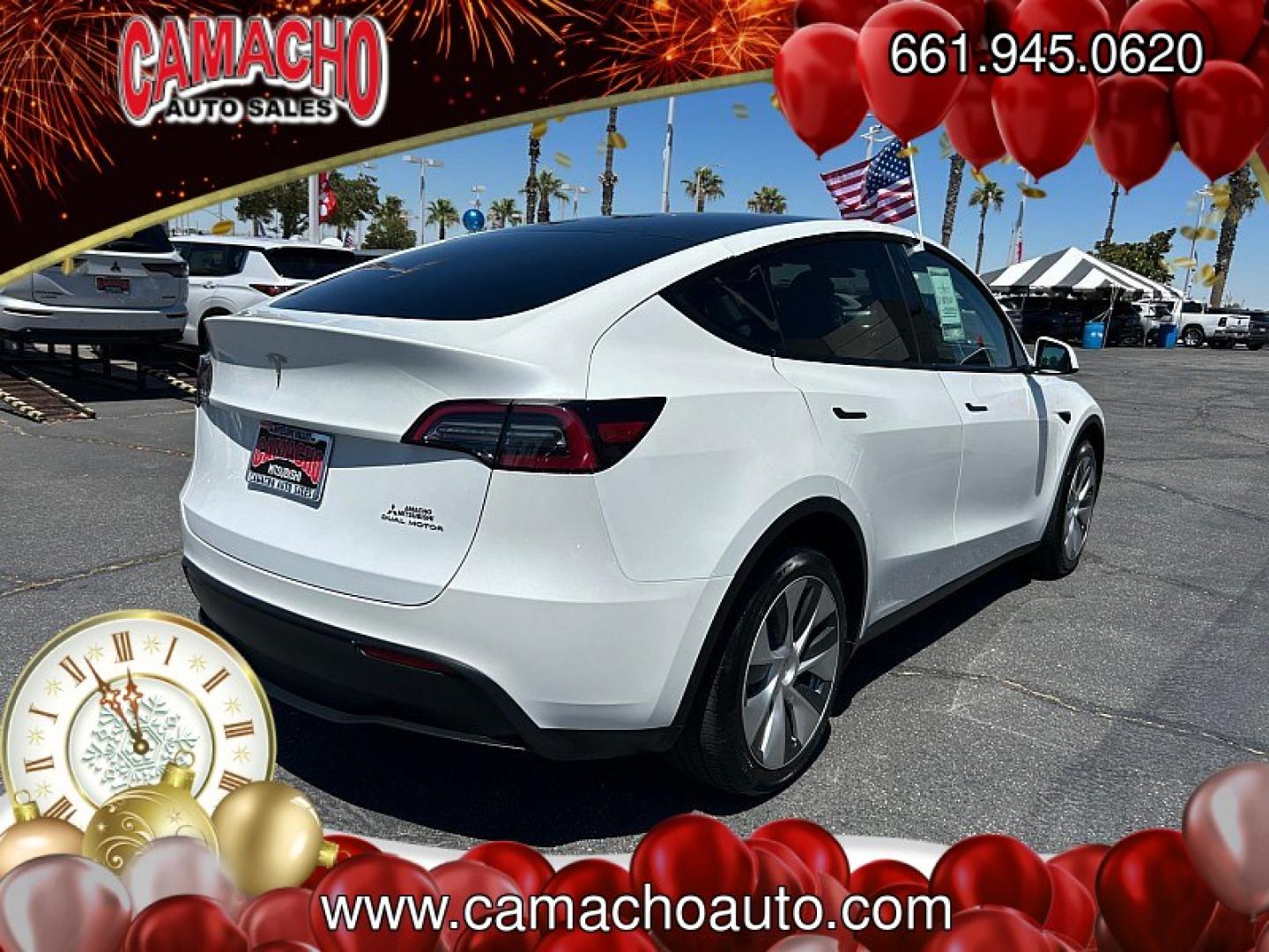2023 White Tesla Model Y (7SAYGDEE2PF) with an Dual AC Electric Motors engine, Single-Speed Fixed Gear transmission, located at 412 Auto Vista Drive, Palmdale, CA, 93551, (661) 945-0620, 34.592636, -118.136681- Photo#2