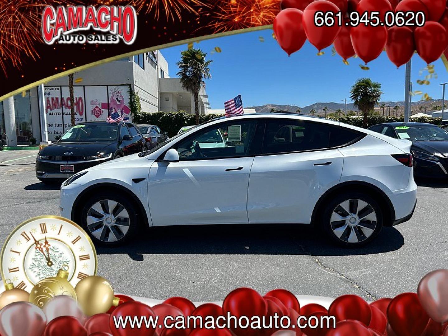 2023 White Tesla Model Y (7SAYGDEE2PF) with an Dual AC Electric Motors engine, Single-Speed Fixed Gear transmission, located at 412 Auto Vista Drive, Palmdale, CA, 93551, (661) 945-0620, 34.592636, -118.136681- Photo#5