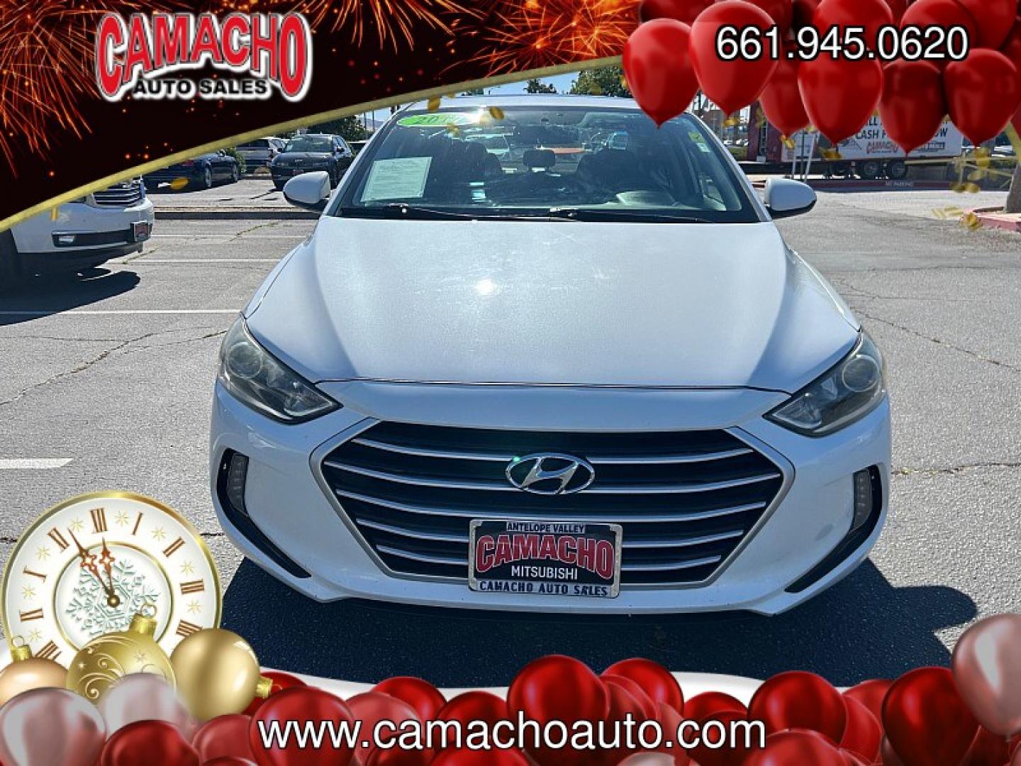 2017 White Hyundai Elantra (5NPD84LF8HH) with an 4-Cyl 2.0 Liter engine, Auto 6-Spd Shiftronic transmission, located at 412 Auto Vista Drive, Palmdale, CA, 93551, (661) 945-0620, 34.592636, -118.136681- Photo#1