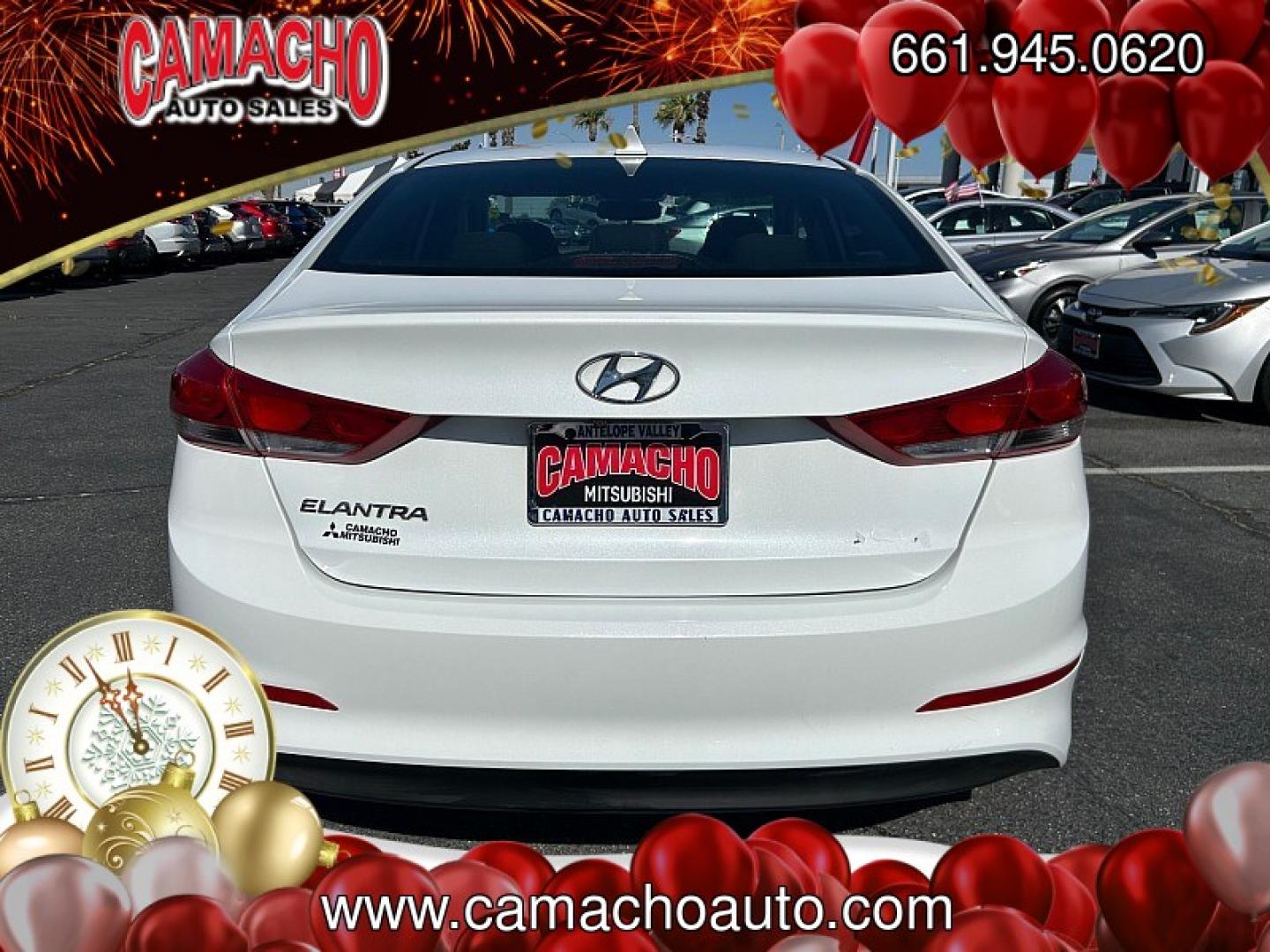 2017 White Hyundai Elantra (5NPD84LF8HH) with an 4-Cyl 2.0 Liter engine, Auto 6-Spd Shiftronic transmission, located at 412 Auto Vista Drive, Palmdale, CA, 93551, (661) 945-0620, 34.592636, -118.136681- Photo#3