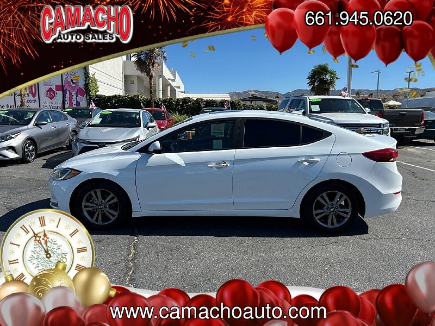 2017 White Hyundai Elantra (5NPD84LF8HH) with an 4-Cyl 2.0 Liter engine, Auto 6-Spd Shiftronic transmission, located at 412 Auto Vista Drive, Palmdale, CA, 93551, (661) 945-0620, 34.592636, -118.136681- Photo#5
