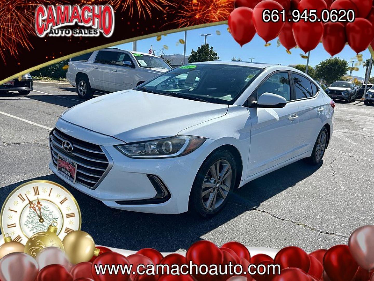 2017 White Hyundai Elantra (5NPD84LF8HH) with an 4-Cyl 2.0 Liter engine, Auto 6-Spd Shiftronic transmission, located at 412 Auto Vista Drive, Palmdale, CA, 93551, (661) 945-0620, 34.592636, -118.136681- Photo#6