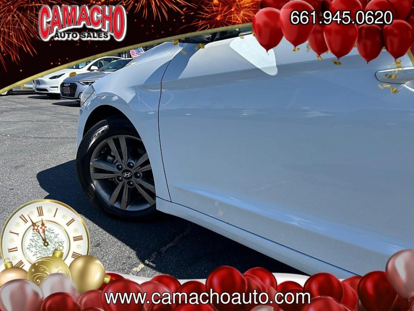 2017 White Hyundai Elantra (5NPD84LF8HH) with an 4-Cyl 2.0 Liter engine, Auto 6-Spd Shiftronic transmission, located at 412 Auto Vista Drive, Palmdale, CA, 93551, (661) 945-0620, 34.592636, -118.136681- Photo#7