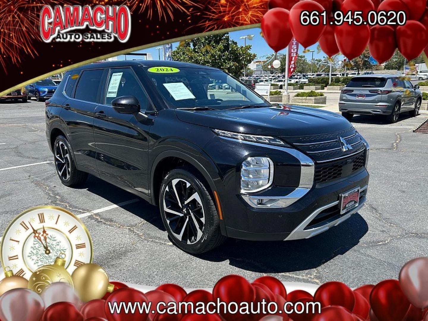 2024 Black Mitsubishi Outlander (JA4J3VA85RZ) with an 4-Cyl 2.5 Liter engine, Automatic CVT transmission, located at 412 Auto Vista Drive, Palmdale, CA, 93551, (661) 945-0620, 34.592636, -118.136681- Photo#0