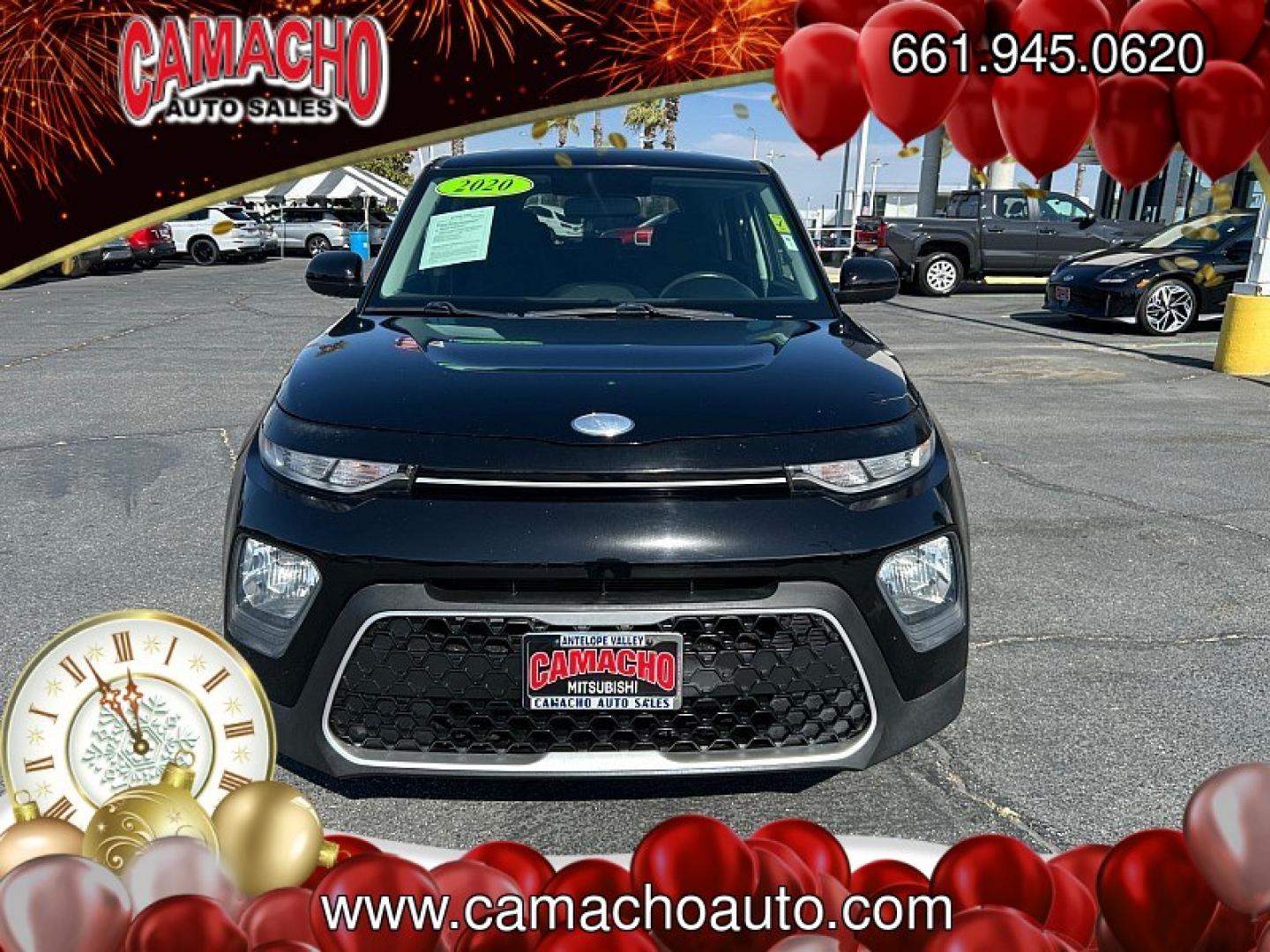2020 Black Kia Soul (KNDJ23AU6L7) with an 4-Cyl 2.0 Liter engine, Automatic i-VT transmission, located at 412 Auto Vista Drive, Palmdale, CA, 93551, (661) 945-0620, 34.592636, -118.136681- Photo#1