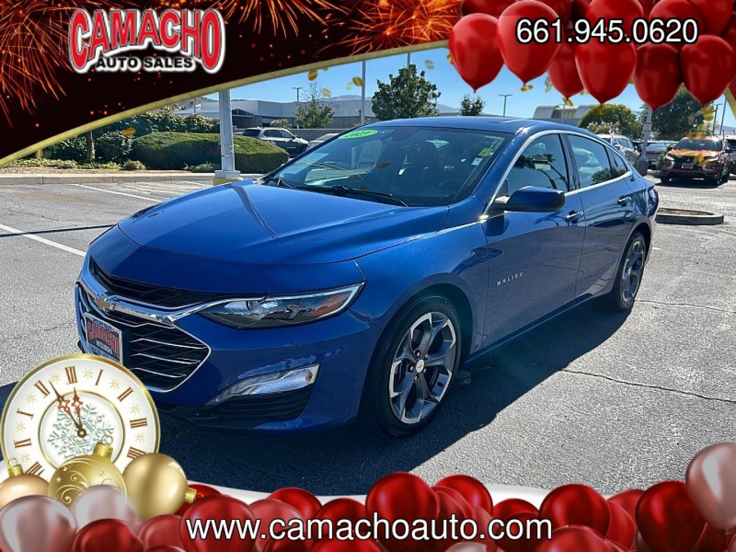 2023 Blue Chevrolet Malibu (1G1ZD5ST1PF) with an 4-Cyl Turbo 1.5 Liter engine, Automatic CVT transmission, located at 412 Auto Vista Drive, Palmdale, CA, 93551, (661) 945-0620, 34.592636, -118.136681- Photo#2
