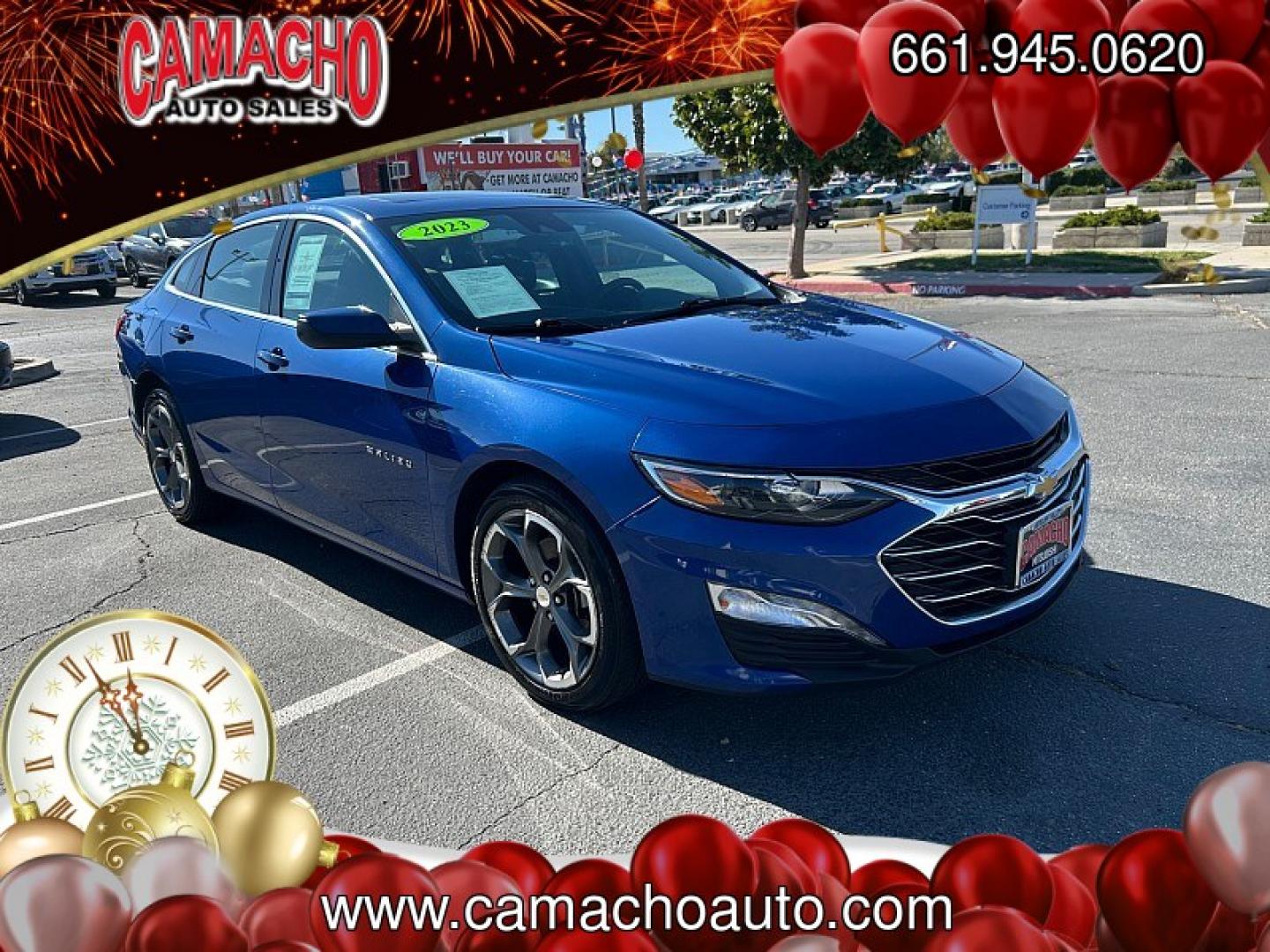2023 Blue Chevrolet Malibu (1G1ZD5ST1PF) with an 4-Cyl Turbo 1.5 Liter engine, Automatic CVT transmission, located at 412 Auto Vista Drive, Palmdale, CA, 93551, (661) 945-0620, 34.592636, -118.136681- Photo#0