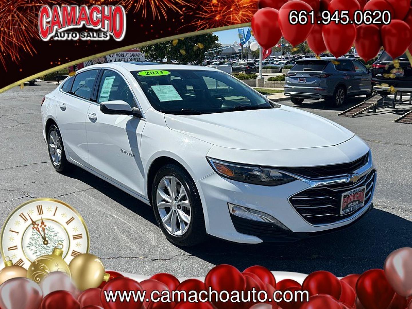 2023 White Chevrolet Malibu (1G1ZD5ST5PF) with an 4-Cyl Turbo 1.5 Liter engine, Automatic CVT transmission, located at 412 Auto Vista Drive, Palmdale, CA, 93551, (661) 945-0620, 34.592636, -118.136681- Photo#0