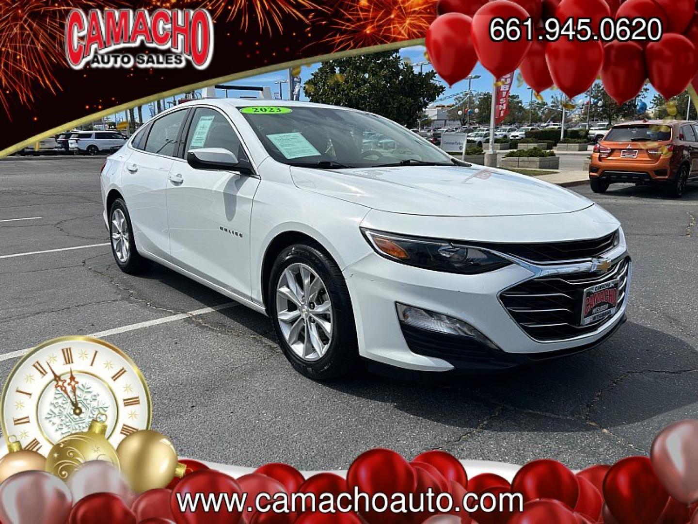 2023 White Chevrolet Malibu (1G1ZD5STXPF) with an 4-Cyl Turbo 1.5 Liter engine, Automatic CVT transmission, located at 412 Auto Vista Drive, Palmdale, CA, 93551, (661) 945-0620, 34.592636, -118.136681- Photo#0