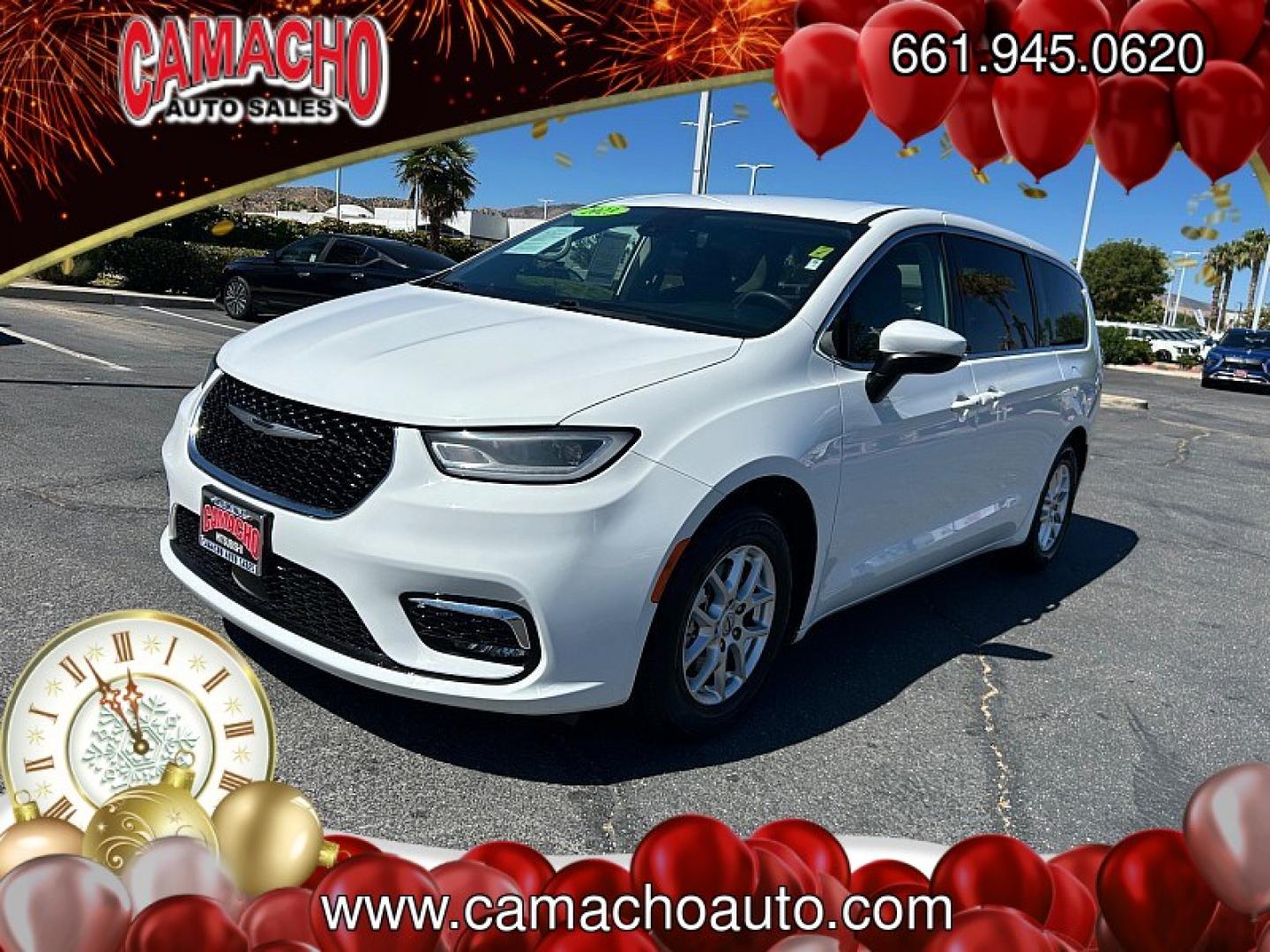 2023 White Chrysler Pacifica (2C4RC1BGXPR) with an V6 3.6 Liter engine, Automatic 9-Spd transmission, located at 412 Auto Vista Drive, Palmdale, CA, 93551, (661) 945-0620, 34.592636, -118.136681- Photo#2
