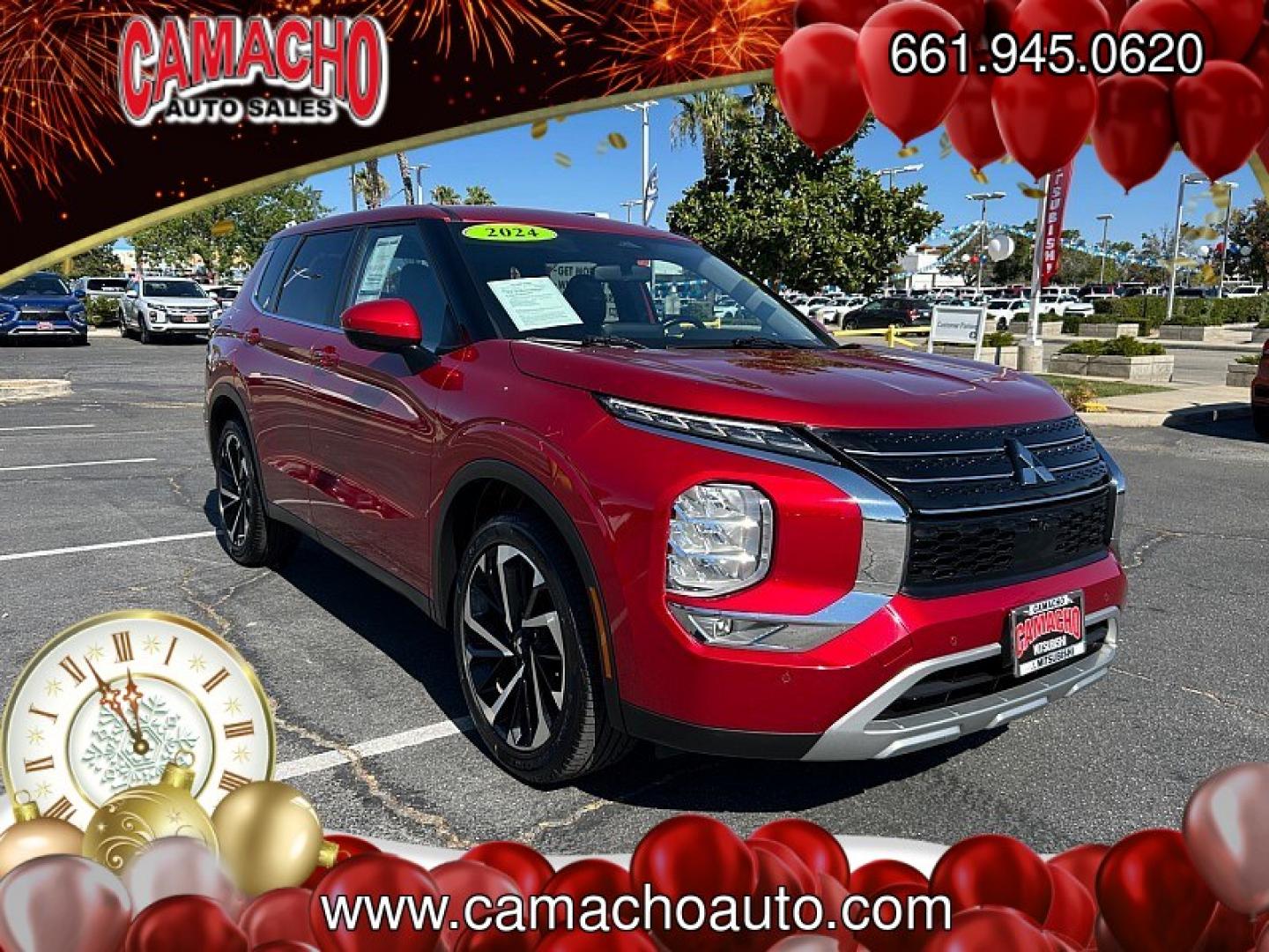 2024 Red Mitsubishi Outlander (JA4J3VA88RZ) with an 4-Cyl 2.5 Liter engine, Automatic CVT transmission, located at 412 Auto Vista Drive, Palmdale, CA, 93551, (661) 945-0620, 34.592636, -118.136681- Photo#0