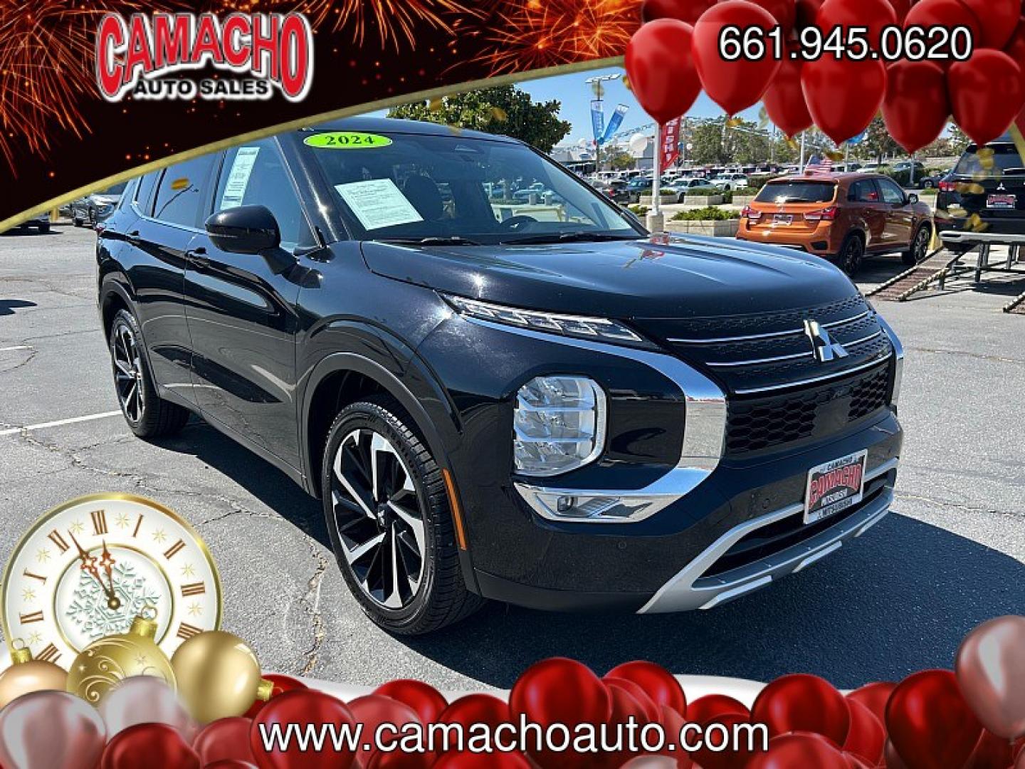 2024 Black Mitsubishi Outlander (JA4J3VA80RZ) with an 4-Cyl 2.5 Liter engine, Automatic CVT transmission, located at 412 Auto Vista Drive, Palmdale, CA, 93551, (661) 945-0620, 34.592636, -118.136681- Photo#0