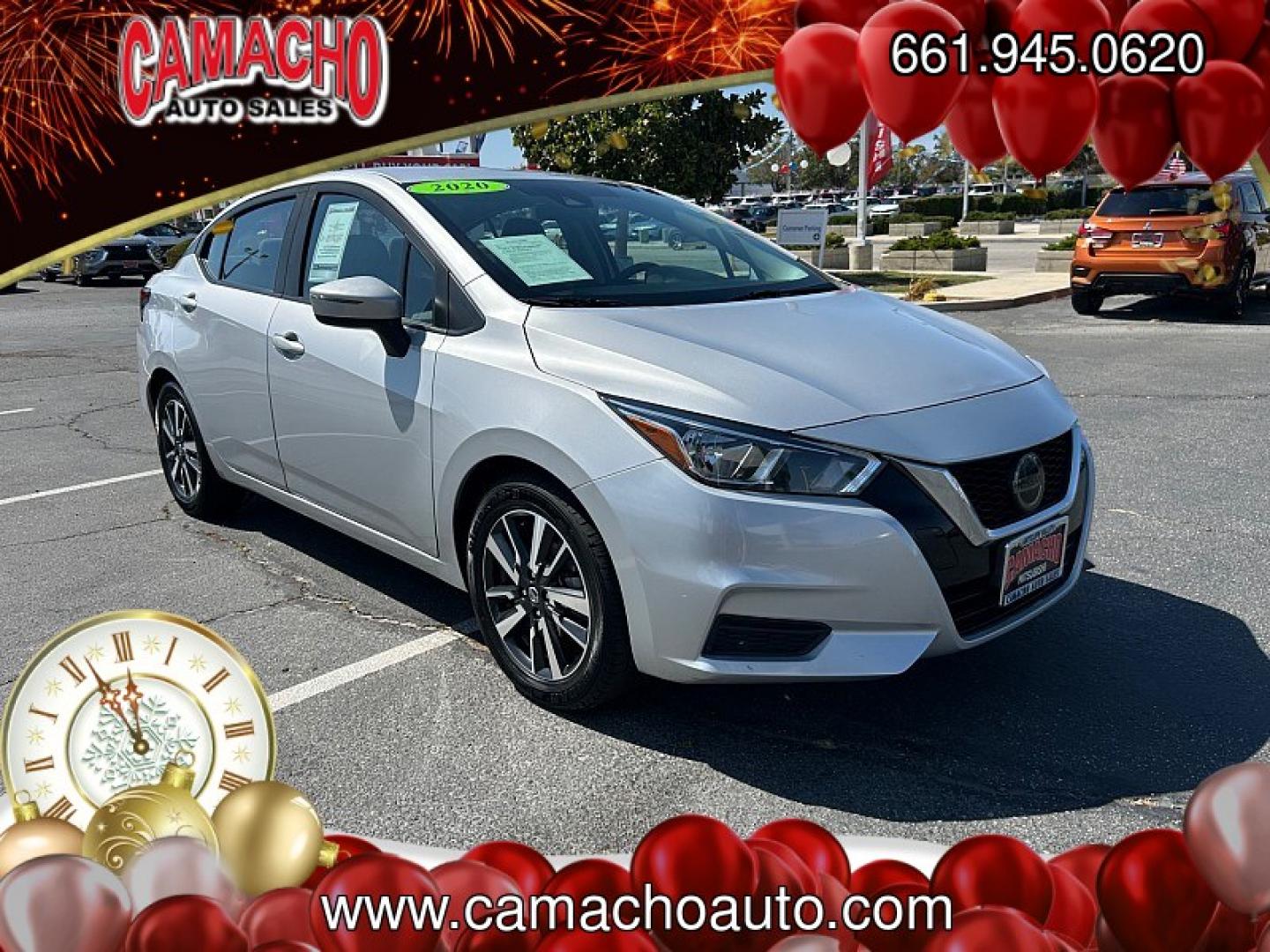 2020 Silver Nissan Versa (3N1CN8EV6LL) with an 4-Cyl 1.6 Liter engine, Automatic CVT w/Xtronic transmission, located at 412 Auto Vista Drive, Palmdale, CA, 93551, (661) 945-0620, 34.592636, -118.136681- Photo#0