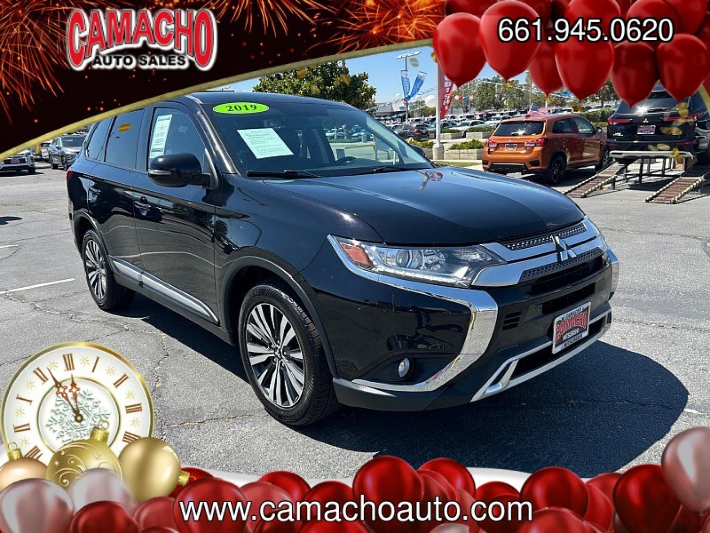 2019 Black Mitsubishi Outlander (JA4AD3A3XKZ) with an 4-Cyl 2.4 Liter engine, Automatic CVT transmission, located at 412 Auto Vista Drive, Palmdale, CA, 93551, (661) 945-0620, 34.592636, -118.136681- Photo#0