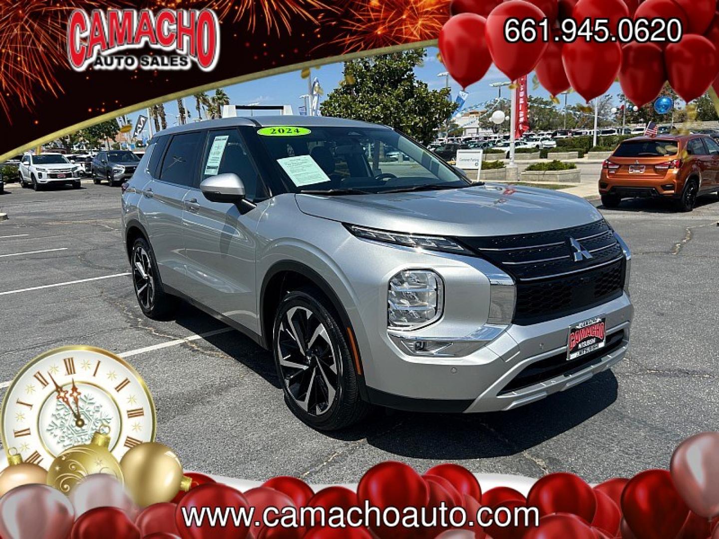 2024 Silver Mitsubishi Outlander (JA4J3VA84RZ) with an 4-Cyl 2.5 Liter engine, Automatic CVT transmission, located at 412 Auto Vista Drive, Palmdale, CA, 93551, (661) 945-0620, 34.592636, -118.136681- Photo#0