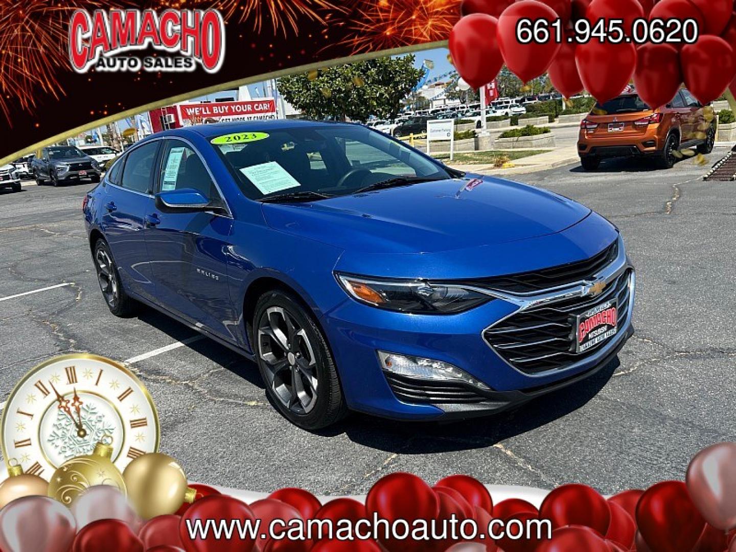2023 Blue Chevrolet Malibu (1G1ZD5ST9PF) with an 4-Cyl Turbo 1.5 Liter engine, Automatic CVT transmission, located at 412 Auto Vista Drive, Palmdale, CA, 93551, (661) 945-0620, 34.592636, -118.136681- Photo#0