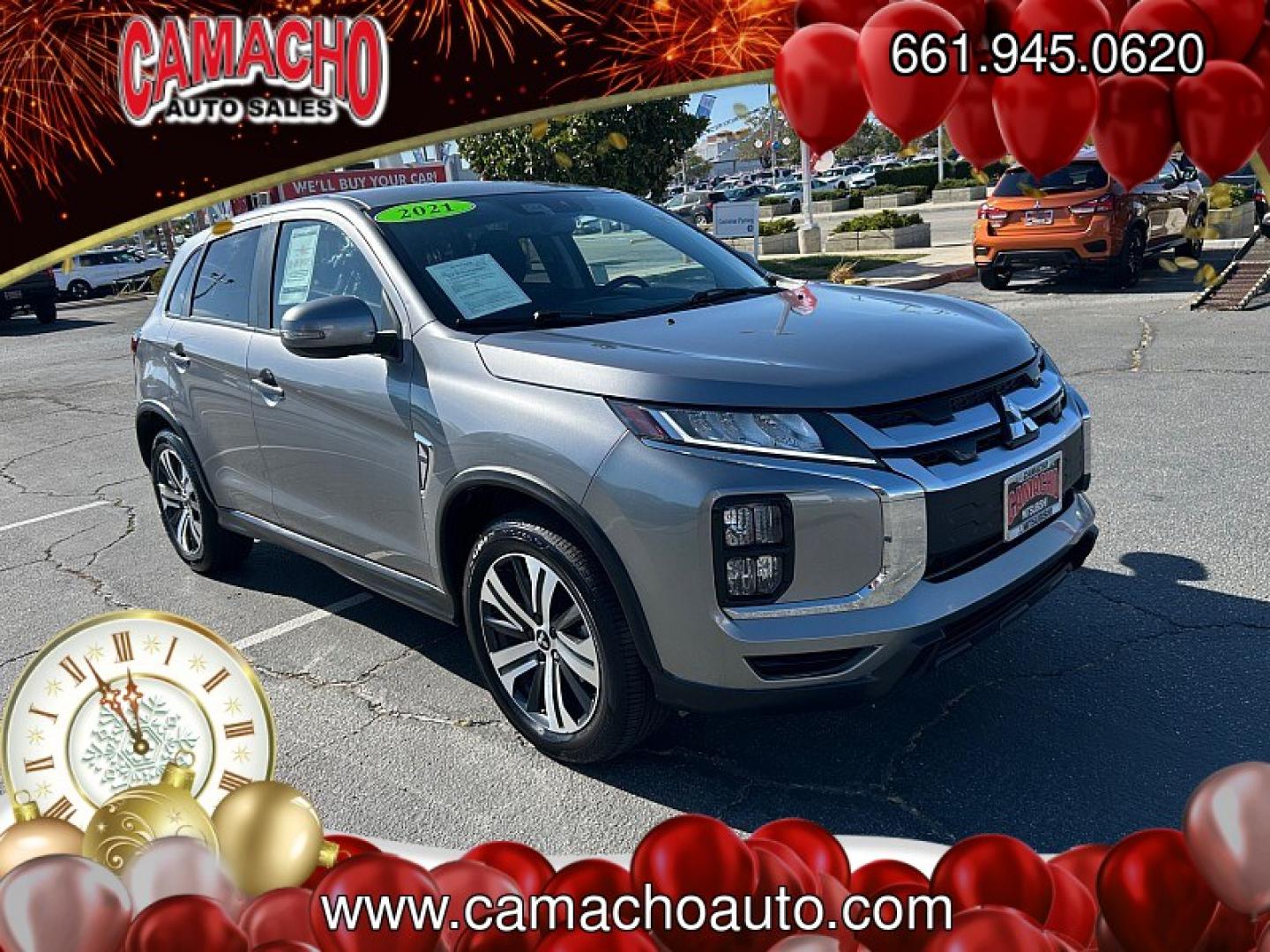 2021 Gray Mitsubishi Outlander Sport (JA4APVAU3MU) with an 4-Cyl 2.0 Liter engine, Automatic CVT transmission, located at 412 Auto Vista Drive, Palmdale, CA, 93551, (661) 945-0620, 34.592636, -118.136681- Photo#0