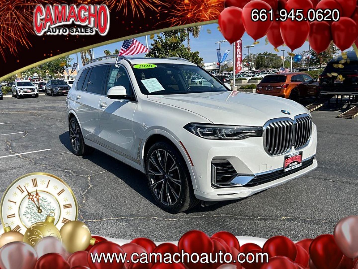 2020 White BMW X7 (5UXCW2C05L9) with an V6 Turbo 3.0 Liter engine, Automatic 8-Spd Steptronic w/Sport transmission, located at 412 Auto Vista Drive, Palmdale, CA, 93551, (661) 945-0620, 34.592636, -118.136681- Photo#0