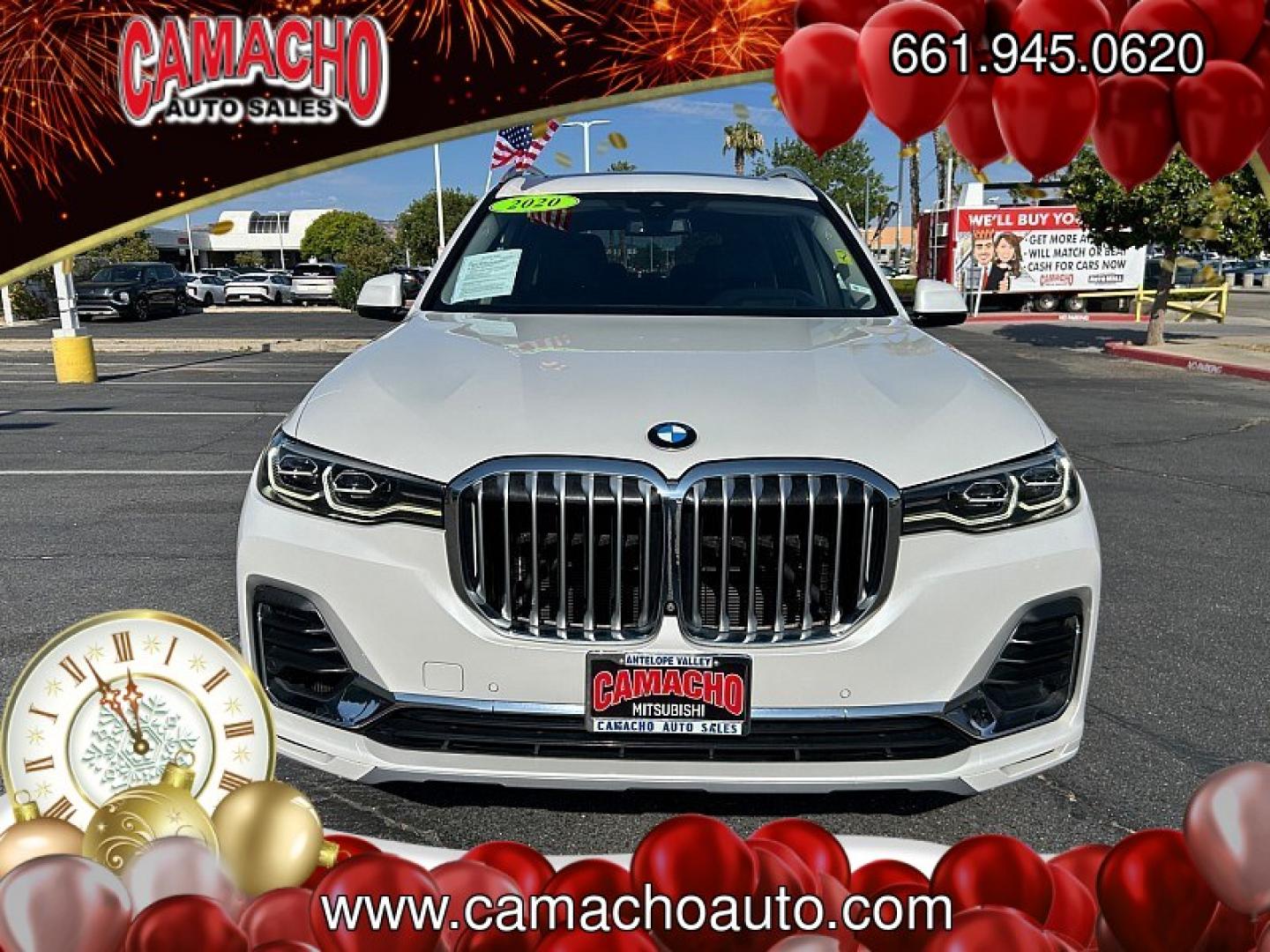 2020 White BMW X7 (5UXCW2C05L9) with an V6 Turbo 3.0 Liter engine, Automatic 8-Spd Steptronic w/Sport transmission, located at 412 Auto Vista Drive, Palmdale, CA, 93551, (661) 945-0620, 34.592636, -118.136681- Photo#1