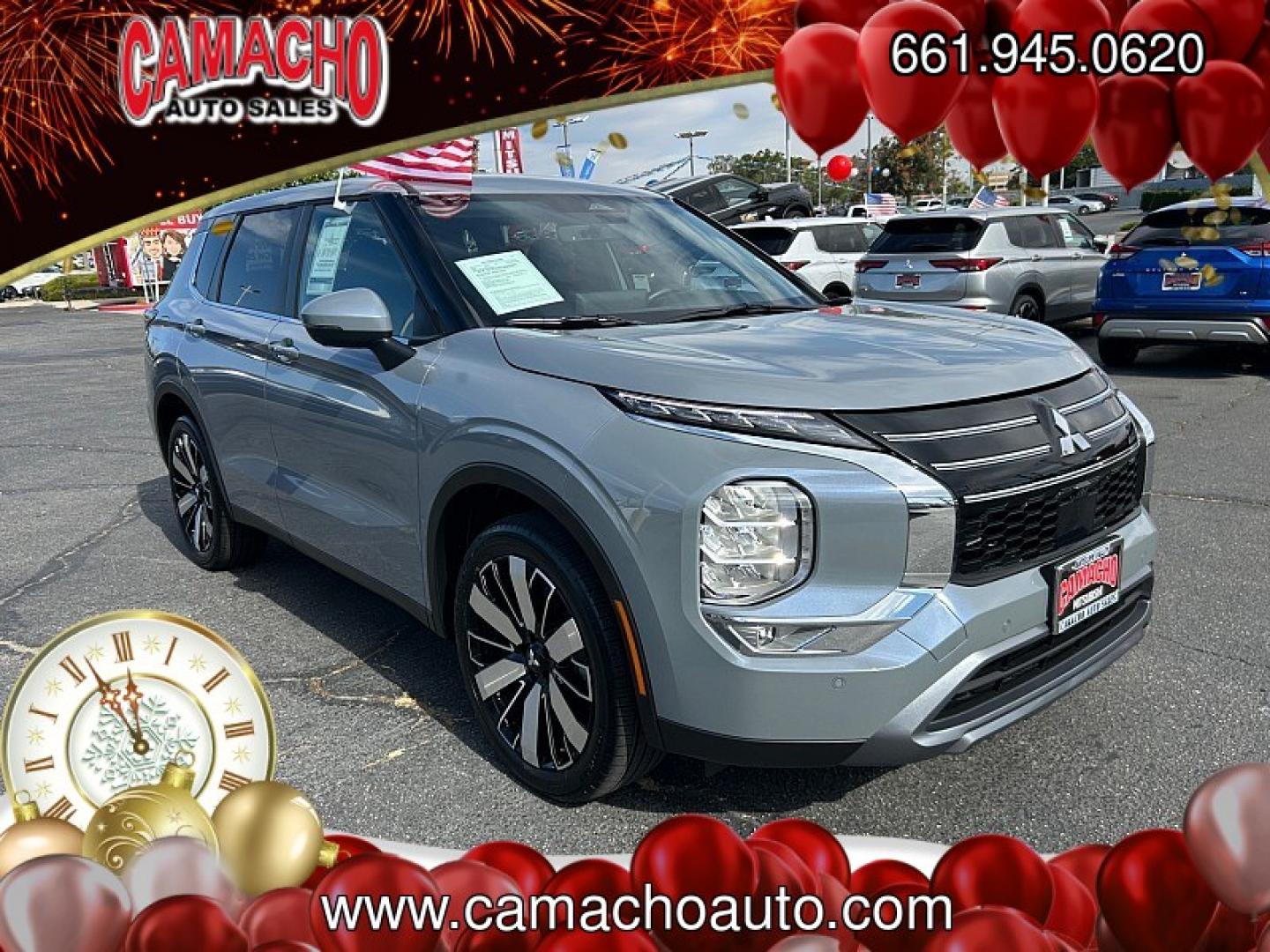 2026 Gray Mitsubishi Outlander (JA4J3VAB4TZ) with an 4-Cyl Turbo Hybrid 1.5 Liter engine, Automatic CVT transmission, located at 412 Auto Vista Drive, Palmdale, CA, 93551, (661) 945-0620, 34.592636, -118.136681- Photo#0