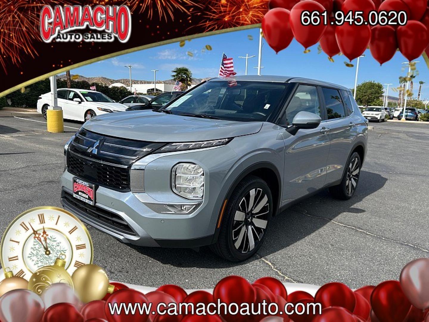 2026 Gray Mitsubishi Outlander (JA4J3VAB4TZ) with an 4-Cyl Turbo Hybrid 1.5 Liter engine, Automatic CVT transmission, located at 412 Auto Vista Drive, Palmdale, CA, 93551, (661) 945-0620, 34.592636, -118.136681- Photo#2