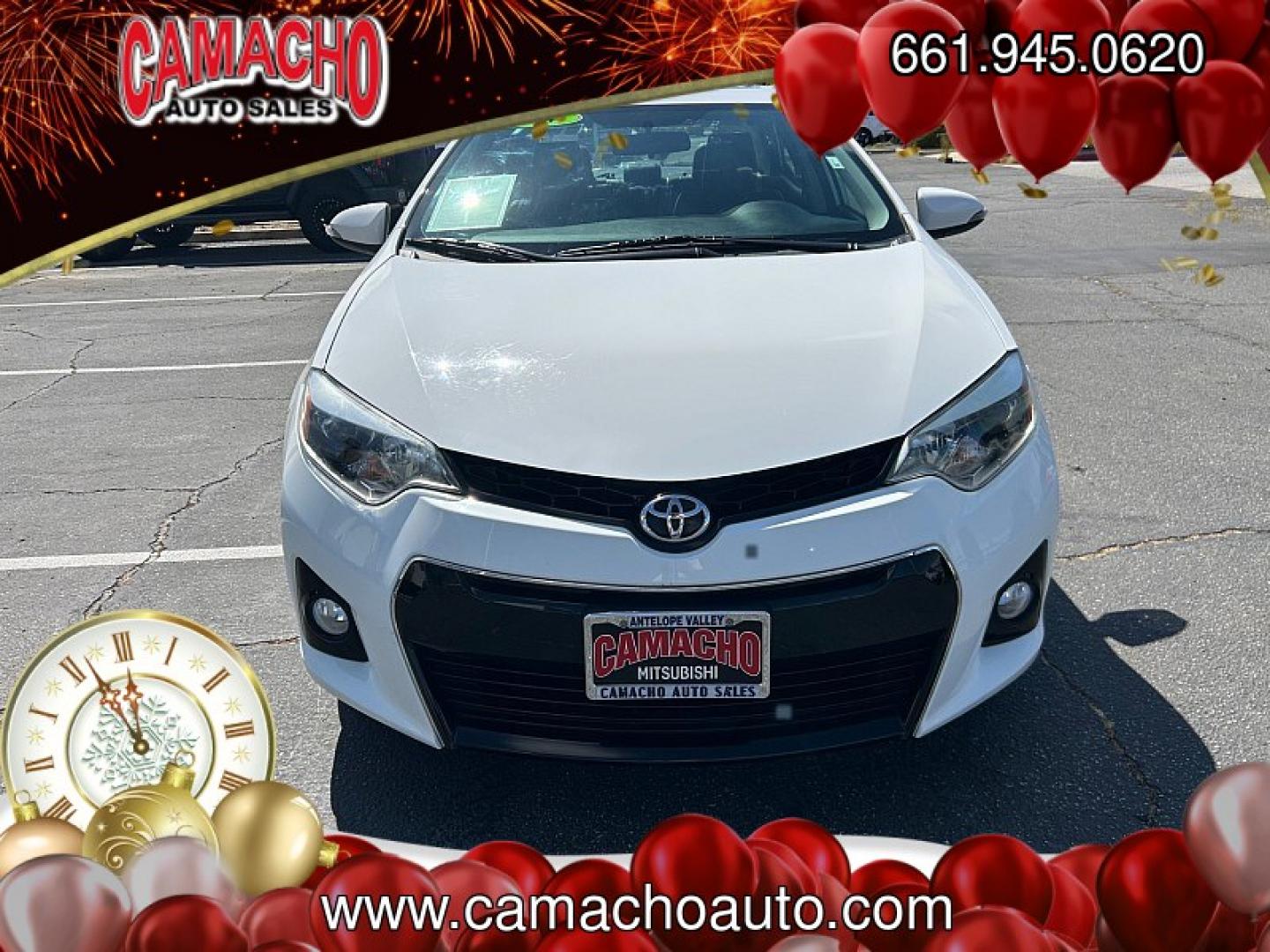 2014 White Toyota Corolla (5YFBURHE5EP) with an 4-Cyl 1.8 Liter engine, Auto CVTi-S w/Man Mode transmission, located at 412 Auto Vista Drive, Palmdale, CA, 93551, (661) 945-0620, 34.592636, -118.136681- Photo#1
