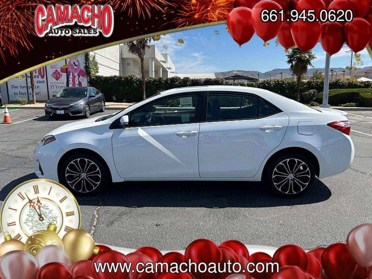 2014 White Toyota Corolla (5YFBURHE5EP) with an 4-Cyl 1.8 Liter engine, Auto CVTi-S w/Man Mode transmission, located at 412 Auto Vista Drive, Palmdale, CA, 93551, (661) 945-0620, 34.592636, -118.136681- Photo#3