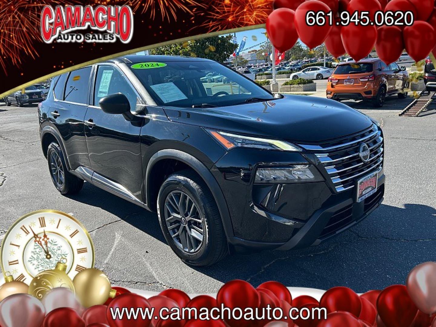 2024 Black Nissan Rogue (5N1BT3AA8RC) with an 3-Cyl Turbo 1.5 Liter engine, Automatic CVT transmission, located at 412 Auto Vista Drive, Palmdale, CA, 93551, (661) 945-0620, 34.592636, -118.136681- Photo#0