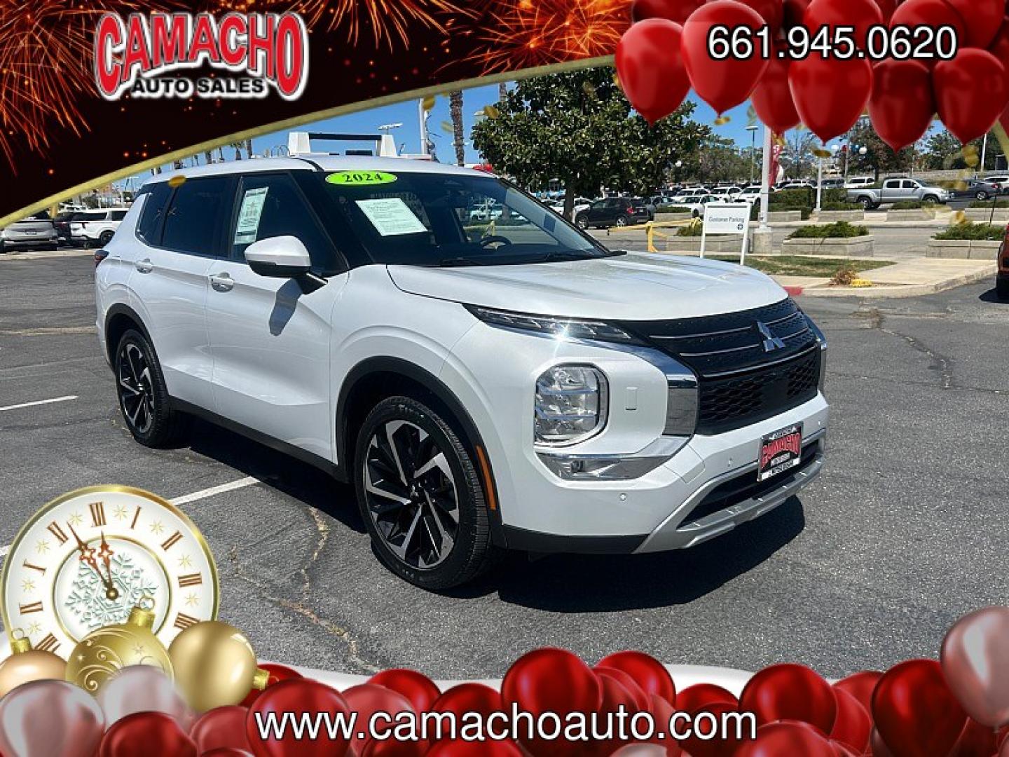 2024 White Mitsubishi Outlander (JA4J4VA82RZ) with an 4-Cyl 2.5 Liter engine, Automatic CVT transmission, located at 412 Auto Vista Drive, Palmdale, CA, 93551, (661) 945-0620, 34.592636, -118.136681- Photo#0