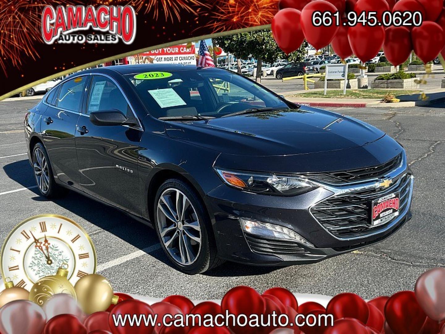 2023 Gray Chevrolet Malibu (1G1ZD5ST5PF) with an 4-Cyl Turbo 1.5 Liter engine, Automatic CVT transmission, located at 412 Auto Vista Drive, Palmdale, CA, 93551, (661) 945-0620, 34.592636, -118.136681- Photo#0
