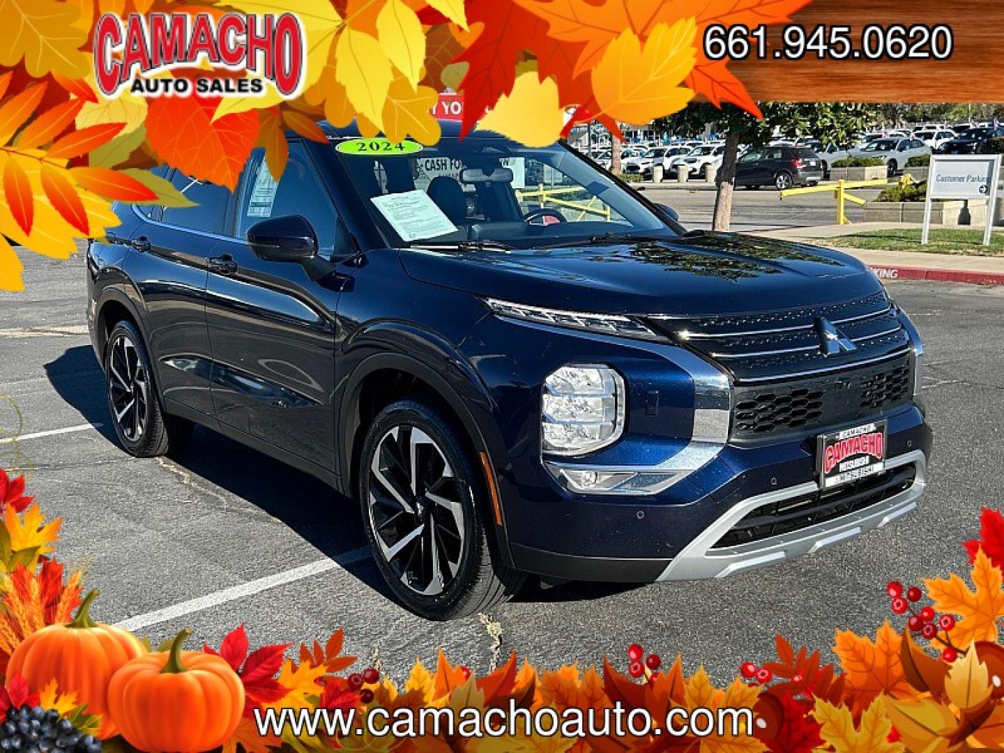 2024 blue Mitsubishi Outlander (JA4J4VA8XRZ) with an 4-Cyl 2.5 Liter engine, Automatic CVT transmission, located at 412 Auto Vista Drive, Palmdale, CA, 93551, (661) 945-0620, 34.592636, -118.136681- Photo#0