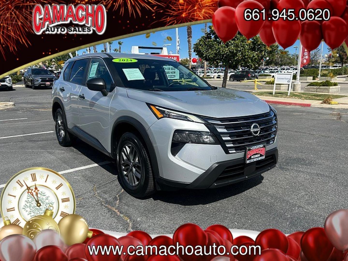 2024 Silver Nissan Rogue (5N1BT3AA0RC) with an 3-Cyl Turbo 1.5 Liter engine, Automatic CVT transmission, located at 412 Auto Vista Drive, Palmdale, CA, 93551, (661) 945-0620, 34.592636, -118.136681- Photo#0
