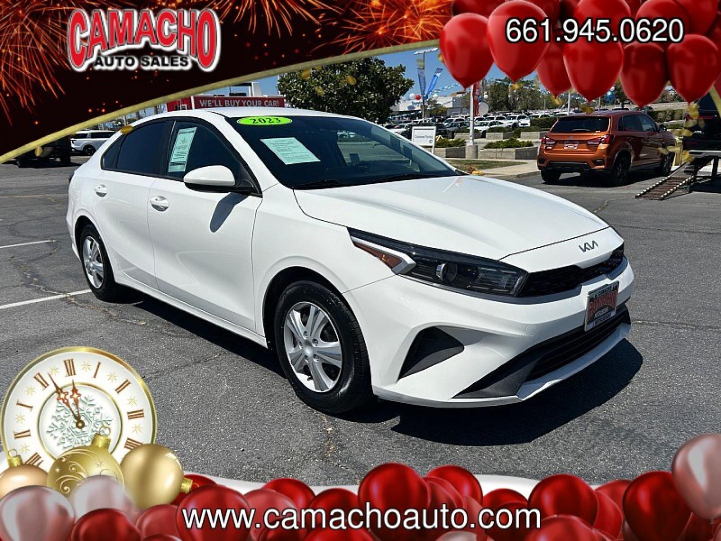 2023 White Kia Forte (3KPF24AD2PE) with an 4-Cyl 2.0 Liter engine, Automatic IVT transmission, located at 412 Auto Vista Drive, Palmdale, CA, 93551, (661) 945-0620, 34.592636, -118.136681- Photo#0