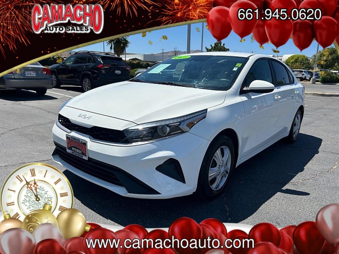 2023 White Kia Forte (3KPF24AD2PE) with an 4-Cyl 2.0 Liter engine, Automatic IVT transmission, located at 412 Auto Vista Drive, Palmdale, CA, 93551, (661) 945-0620, 34.592636, -118.136681- Photo#2