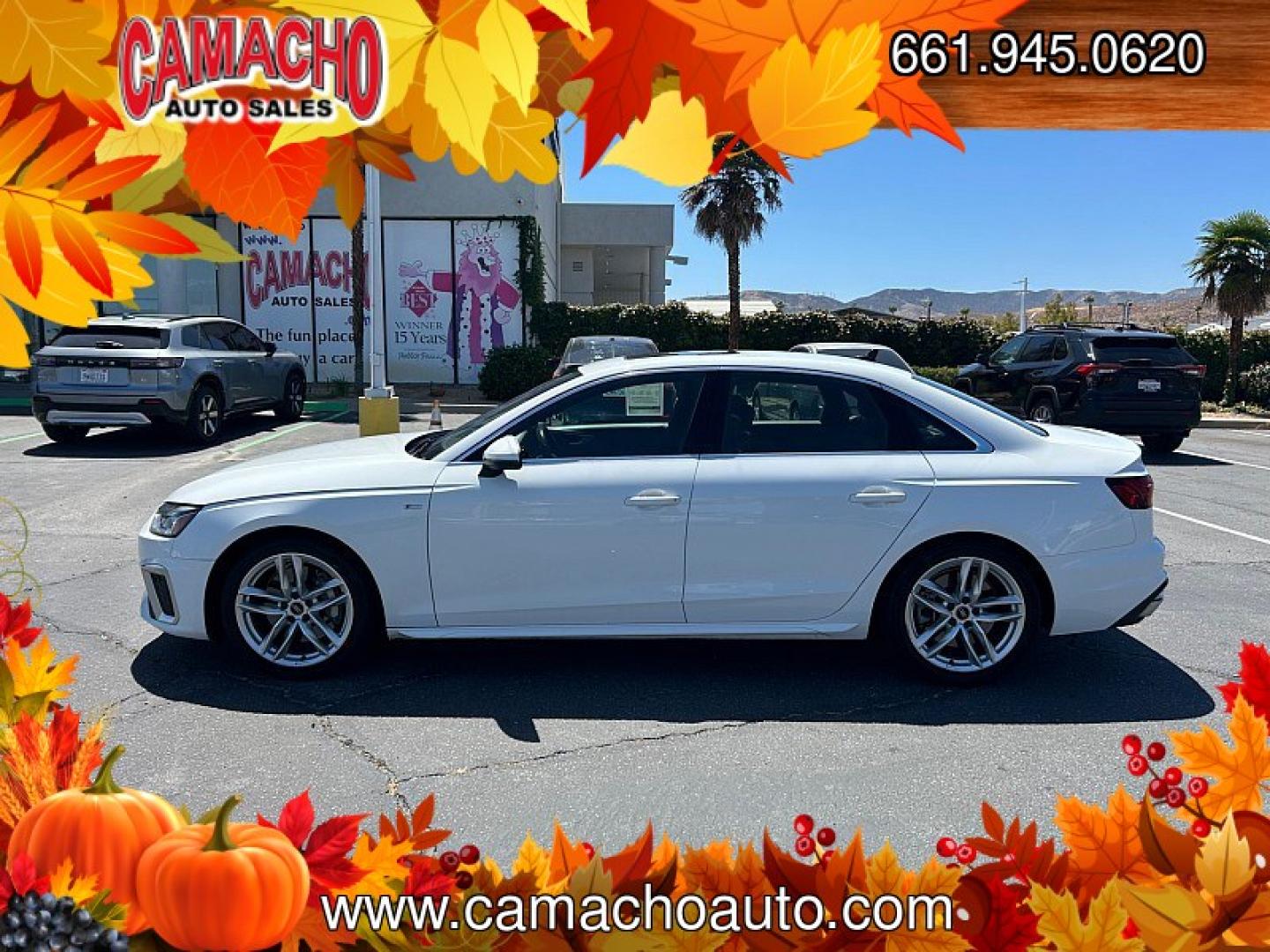 2023 White Audi A4 Sedan (WAUEAAF41PN) with an 4-Cyl Turbo 2.0L Hybrid engine, Automatic 7-Spd S tronic Dual-Clutch transmission, located at 412 Auto Vista Drive, Palmdale, CA, 93551, (661) 945-0620, 34.592636, -118.136681- Photo#3