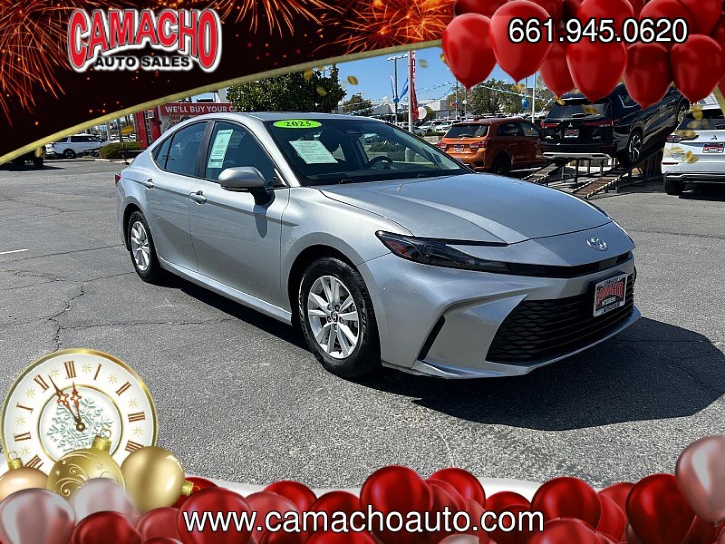 2025 Silver Toyota Camry (4T1DAACK1SU) with an 4-Cyl Hybrid 2.5 Liter engine, Automatic CVT transmission, located at 412 Auto Vista Drive, Palmdale, CA, 93551, (661) 945-0620, 34.592636, -118.136681- Photo#0