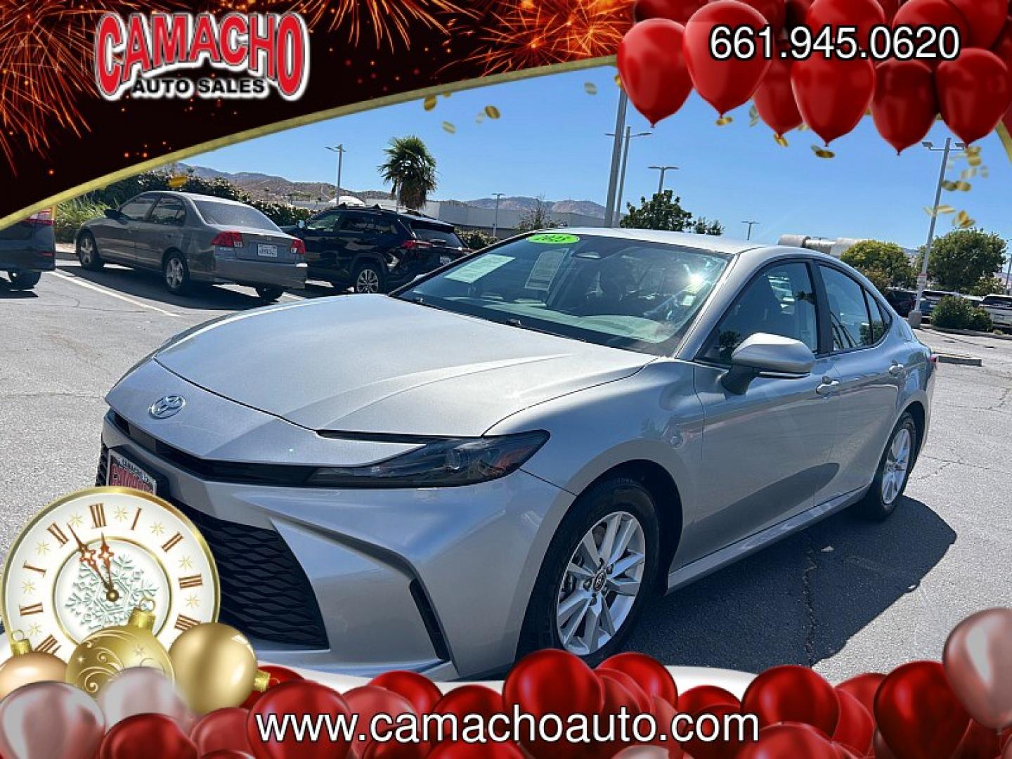 2025 Silver Toyota Camry (4T1DAACK1SU) with an 4-Cyl Hybrid 2.5 Liter engine, Automatic CVT transmission, located at 412 Auto Vista Drive, Palmdale, CA, 93551, (661) 945-0620, 34.592636, -118.136681- Photo#2