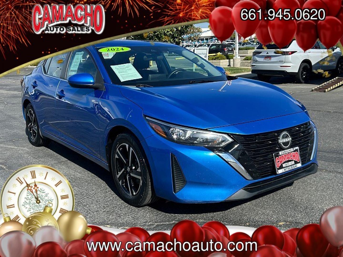 2024 Blue Nissan Sentra (3N1AB8CV9RY) with an 4-Cyl 2.0 Liter engine, Automatic CVT w/Xtronic transmission, located at 412 Auto Vista Drive, Palmdale, CA, 93551, (661) 945-0620, 34.592636, -118.136681- Photo#0