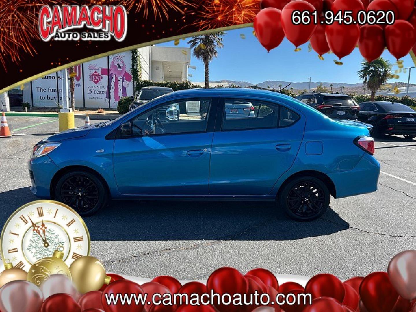 2022 BLUE Mitsubishi Mirage G4 (ML32FUFJ4NH) with an 3-Cyl 1.2 Liter engine, Automatic CVT transmission, located at 412 Auto Vista Drive, Palmdale, CA, 93551, (661) 945-0620, 34.592636, -118.136681- Photo#5