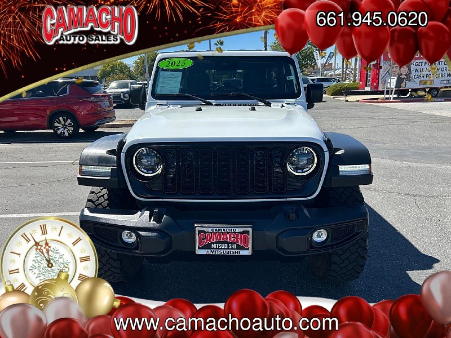 2025 White Jeep Wrangler (1C4PJXDN1SW) , located at 412 Auto Vista Drive, Palmdale, CA, 93551, (661) 945-0620, 34.592636, -118.136681- Photo#1