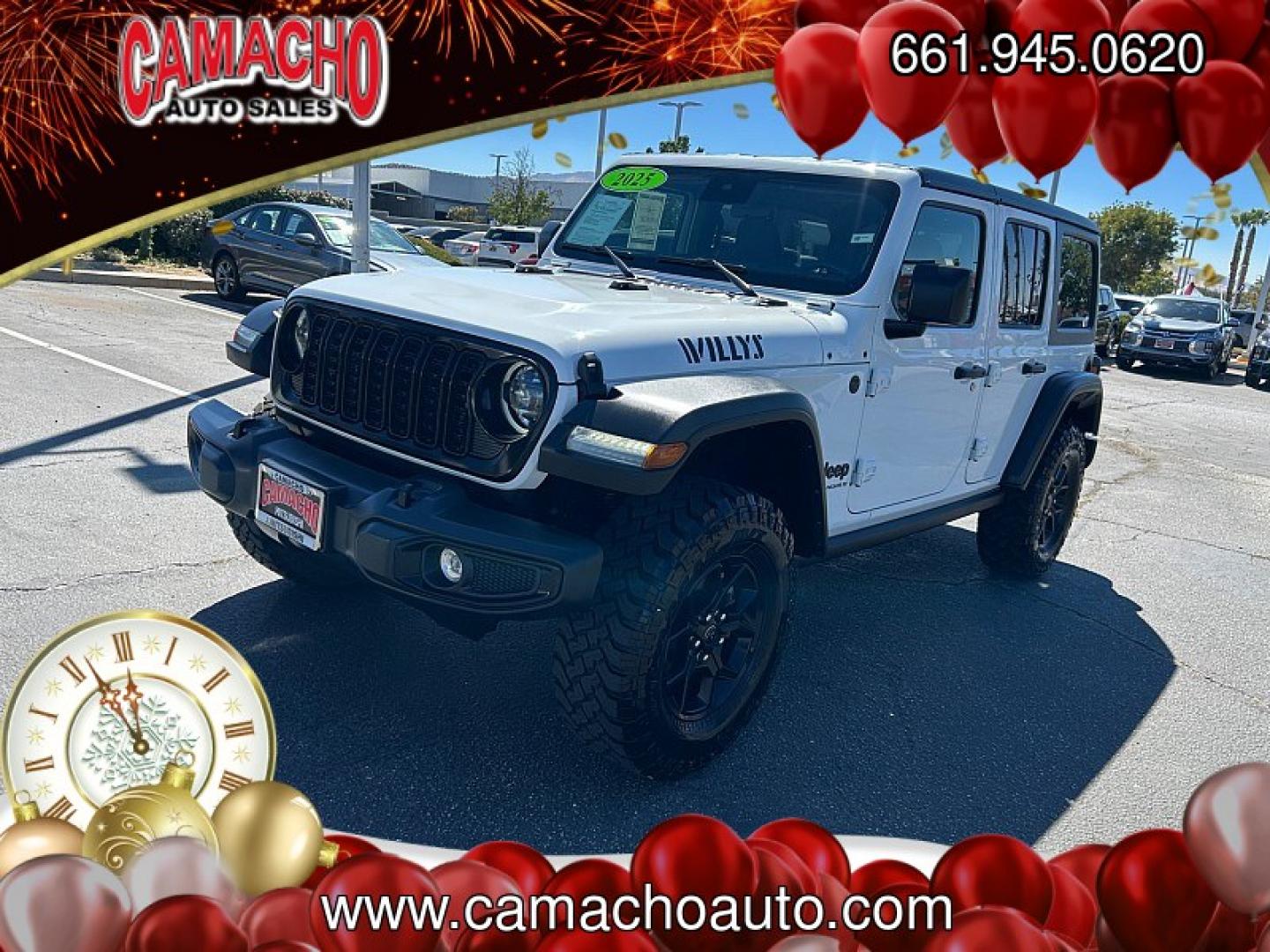 2025 White Jeep Wrangler (1C4PJXDN1SW) , located at 412 Auto Vista Drive, Palmdale, CA, 93551, (661) 945-0620, 34.592636, -118.136681- Photo#4