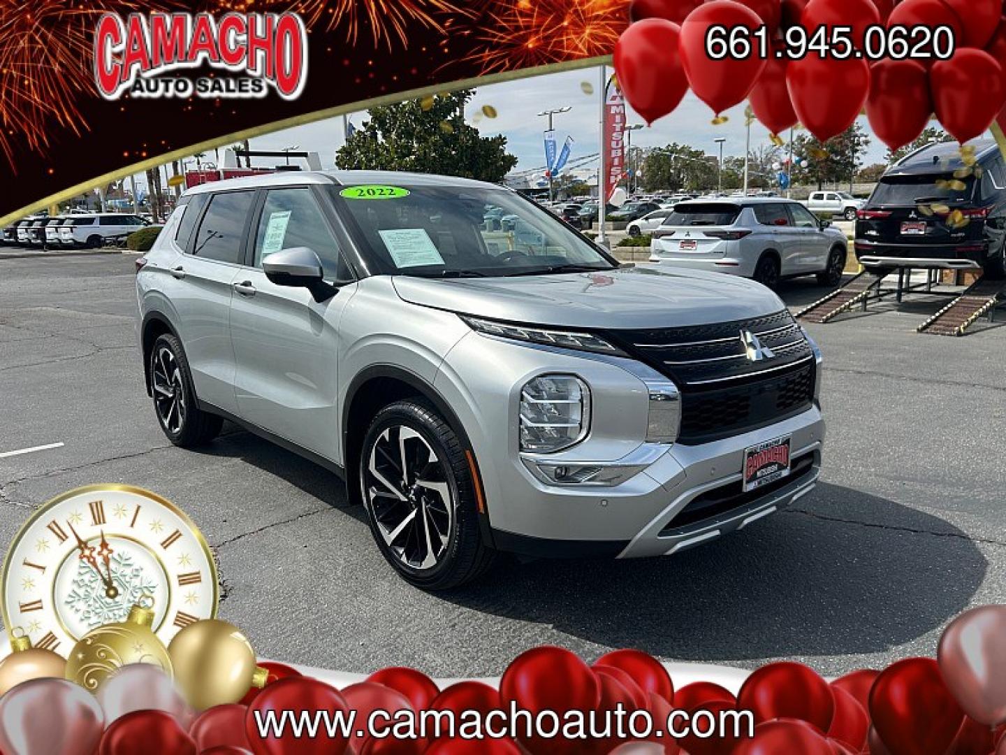 2022 SILVER Mitsubishi Outlander (JA4J3UA86NZ) with an 4-Cyl 2.5 Liter engine, Automatic CVT transmission, located at 412 Auto Vista Drive, Palmdale, CA, 93551, (661) 945-0620, 34.592636, -118.136681- Photo#0