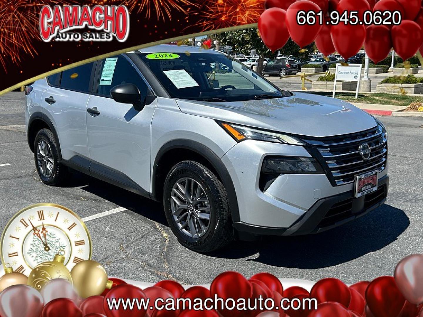 2024 Silver Nissan Rogue (5N1BT3AB7RC) with an 3-Cyl Turbo 1.5 Liter engine, Automatic CVT transmission, located at 412 Auto Vista Drive, Palmdale, CA, 93551, (661) 945-0620, 34.592636, -118.136681- Photo#0