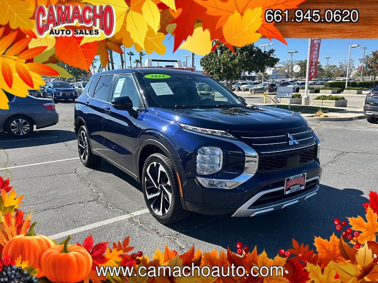2024 Blue Mitsubishi Outlander (JA4J3VA88RZ) with an 4-Cyl 2.5 Liter engine, Automatic CVT transmission, located at 412 Auto Vista Drive, Palmdale, CA, 93551, (661) 945-0620, 34.592636, -118.136681- Photo#0