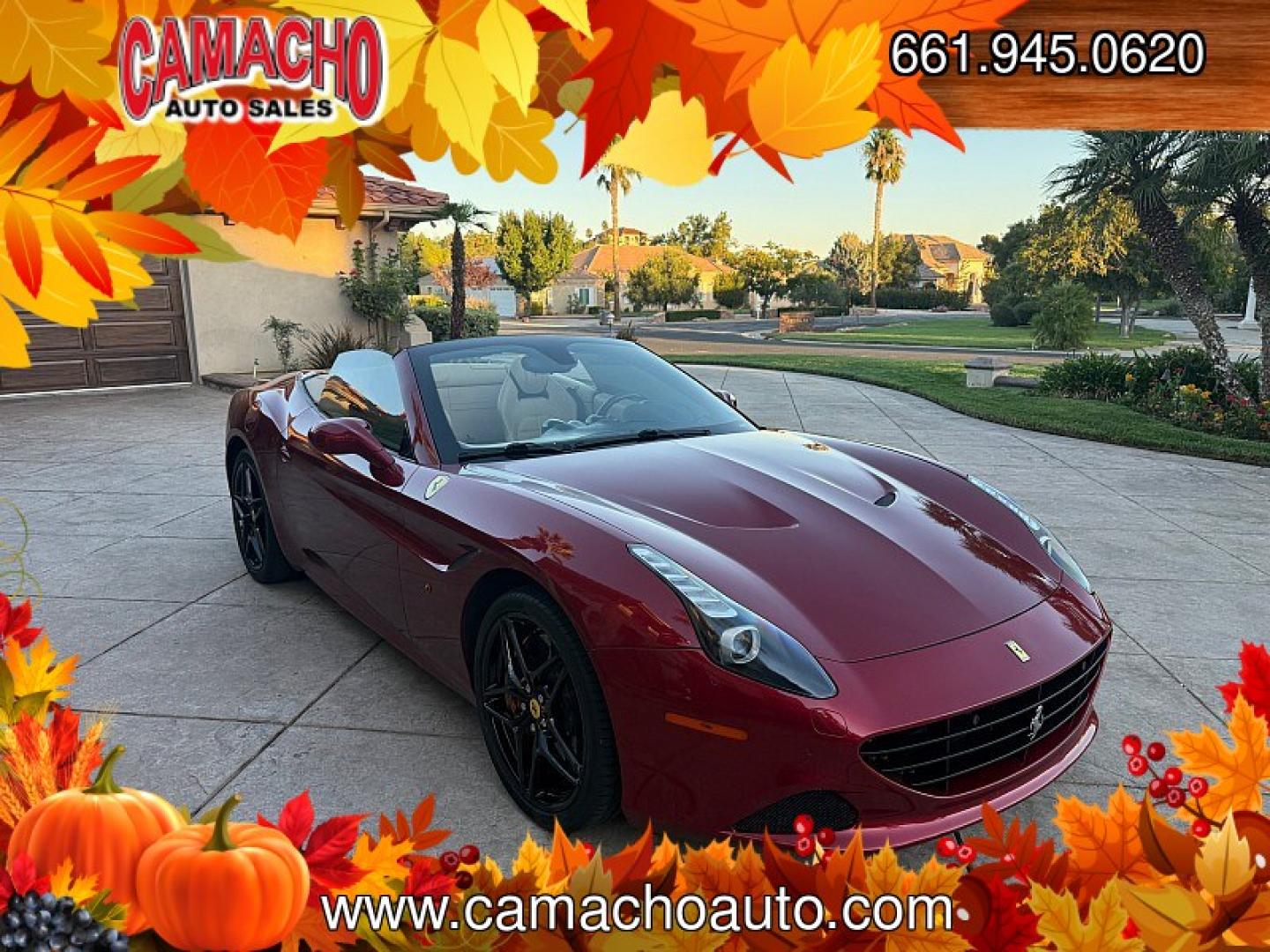 2017 Red /TAN LEATHER Ferrari California T (ZFF77XJA0H0) with an V8 Turbo 3.9 Liter engine, Auto 7-Spd F1 Dual-Clutch transmission, located at 412 Auto Vista Drive, Palmdale, CA, 93551, (661) 945-0620, 34.592636, -118.136681 - TWIN-TURBO V8 and bull; RETRACTABLE HARDTOP and bull; CARBON-CERAMIC BRAKES and bull; NAVIGATIONExperience Italian performance and open-air driving in this 2017 Ferrari California T with 48,460 miles. Finished in red with a light tan leather interior, black alloy wheels, and Ferrari fender shield- Photo#1