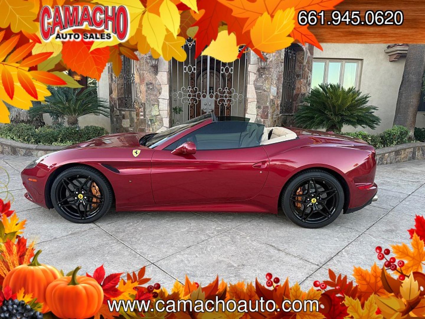 2017 Red /TAN LEATHER Ferrari California T (ZFF77XJA0H0) with an V8 Turbo 3.9 Liter engine, Auto 7-Spd F1 Dual-Clutch transmission, located at 412 Auto Vista Drive, Palmdale, CA, 93551, (661) 945-0620, 34.592636, -118.136681 - TWIN-TURBO V8 and bull; RETRACTABLE HARDTOP and bull; CARBON-CERAMIC BRAKES and bull; NAVIGATIONExperience Italian performance and open-air driving in this 2017 Ferrari California T with 48,460 miles. Finished in red with a light tan leather interior, black alloy wheels, and Ferrari fender shield- Photo#5
