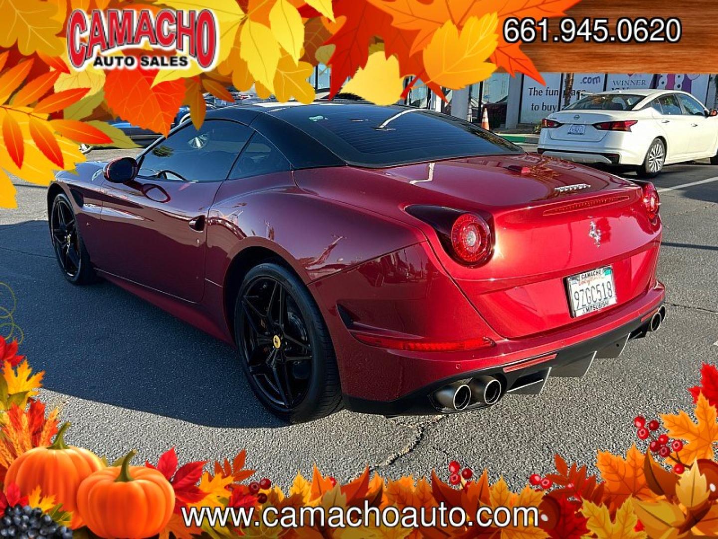 2017 RED /TAN LEATHER Ferrari California T (ZFF77XJA0H0) with an V8 Turbo 3.9 Liter engine, Auto 7-Spd F1 Dual-Clutch transmission, located at 412 Auto Vista Drive, Palmdale, CA, 93551, (661) 945-0620, 34.592636, -118.136681 - TWIN-TURBO V8 and bull; RETRACTABLE HARDTOP and bull; CARBON-CERAMIC BRAKES and bull; NAVIGATIONExperience Italian performance and open-air driving in this 2017 Ferrari California T with 48,460 miles. Finished in red with a light tan leather interior, black alloy wheels, and Ferrari fender shield- Photo#2